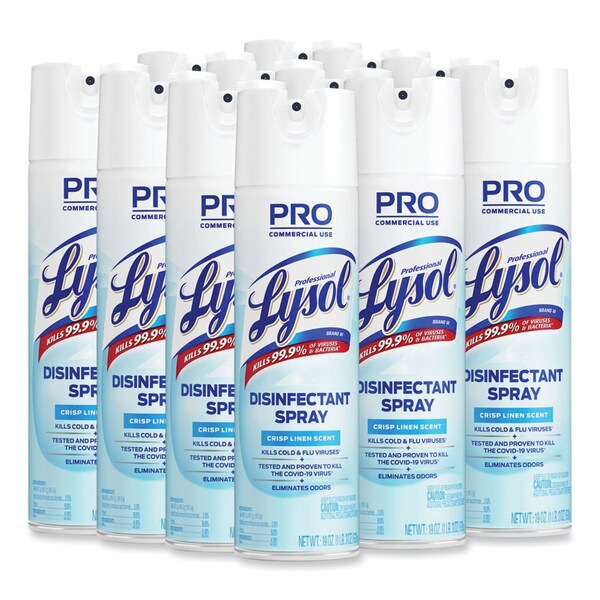 Lysol Cleaners & Detergents, Aerosol Spray, Crisp Linen®, 12 PK 36241